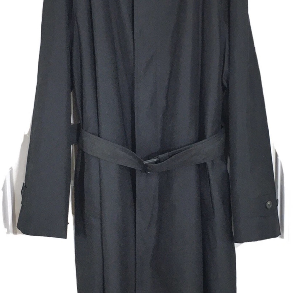 Vintage Ralph Lauren Black Trench Coat | 90s Minimalist Quiet Luxury